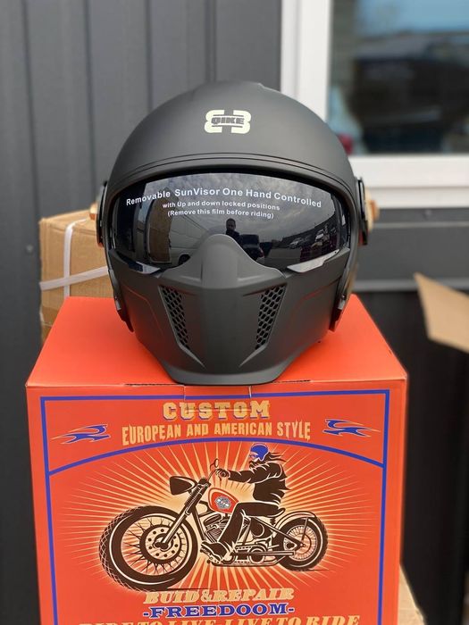 Шлем на чоппер, боббер, круизер, открытый шлем, полулицевик