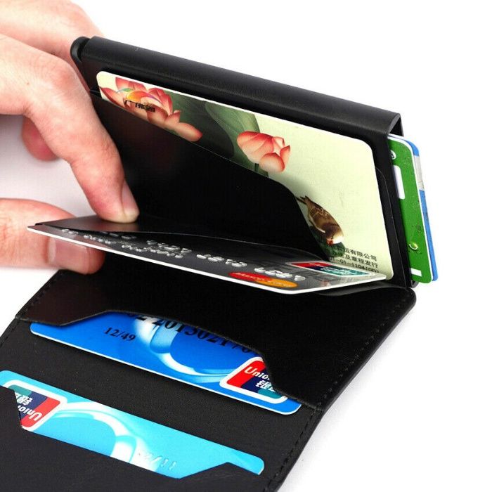 Extra-Thin Leather Wallet – RFID-Blocking Card Holder (Black)64286391902465122