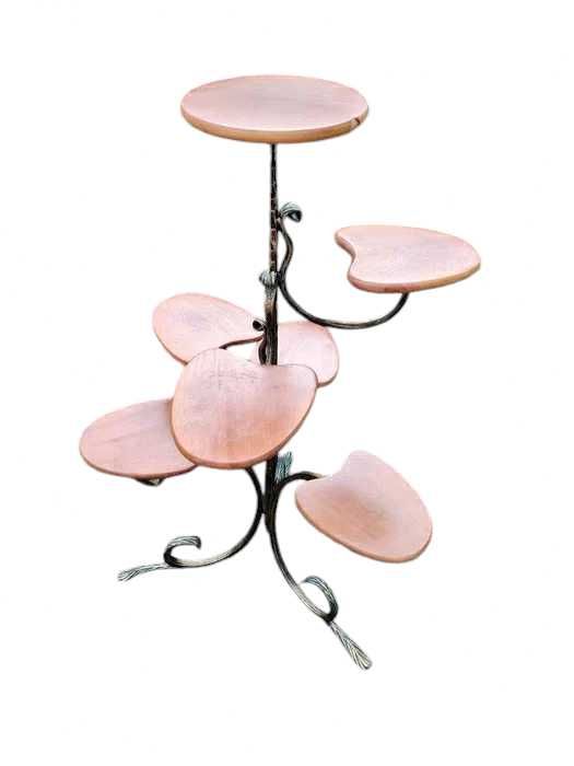 Напольная кованая авторская подставка стойка для цветов вазонов