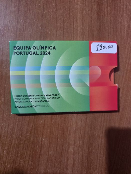 moeda comemorativa de 2 euros da Equipa Olímpica Portugal 2024