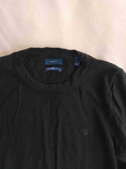 Sweter Gant fine merino wool wełniany r. S
