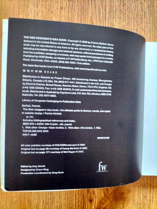 Livro "The Webdesigner's Idea Book" de Patrick McNeil, 2008
