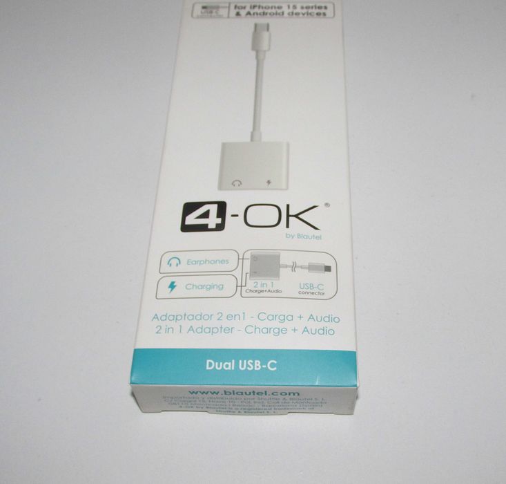 2 in 1 Adapter - Charge + Audio "4-OK by Blautel"