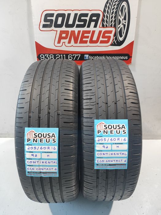 2 pneus semi novos 205-60R16 Continental - Oferta dos Portes