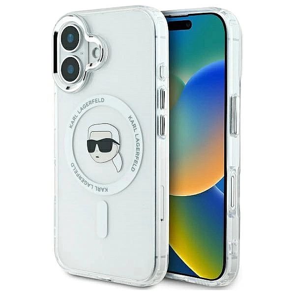 Etui Karl Lagerfeld IML Metal Karl Head MagSafe na iPhone 16 Plus - bi
