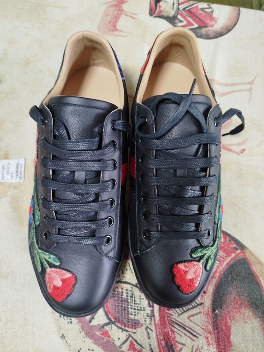 Кроссовки кеды туфли GUCCI с вышивкой (разм.42, 27.5 см).