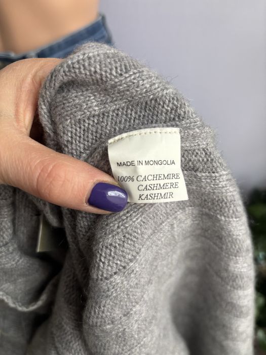 Kaszmirowy szary sweter półgolf damski 100% kaszmir szary 40 l