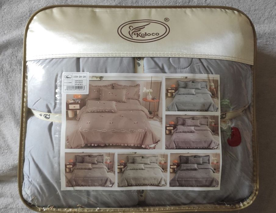 Комплект постільної білизни євро з ковдрою Koloco