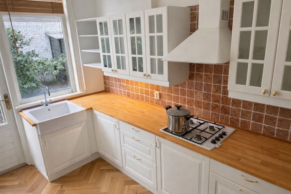 Kuchnia Ikea faktum kompletna z AGD zlew farmerski