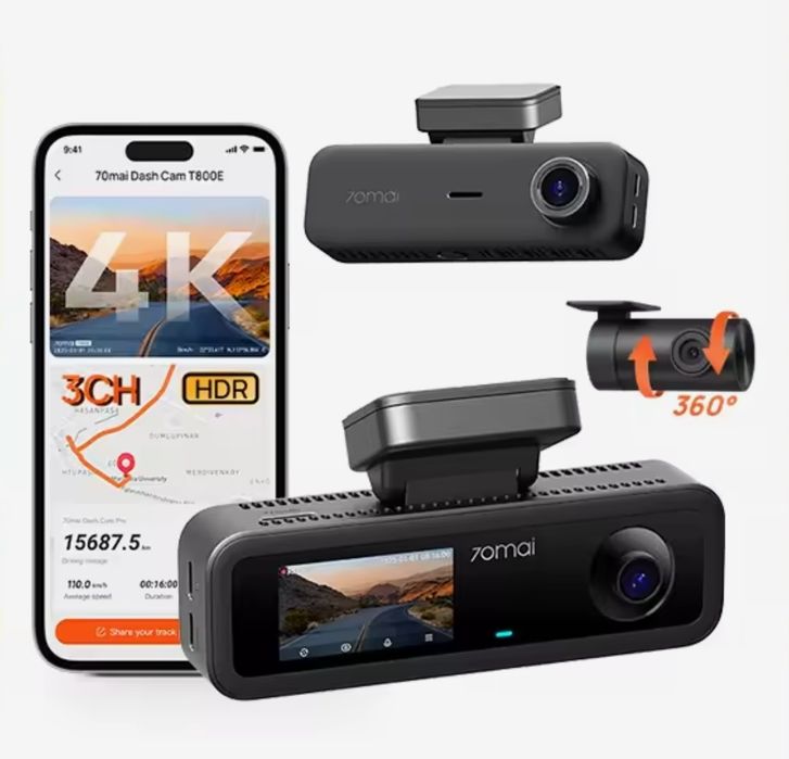 Автомобільний відеореєстратор Xiaomi 70mai Dash Cam 4K T800E