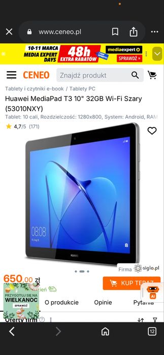 Tablet huawei 32gb