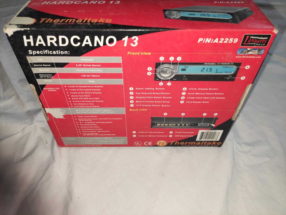Thermaltake Hardcano 13 - Painel multifuncional para baías 5,2 de PCs