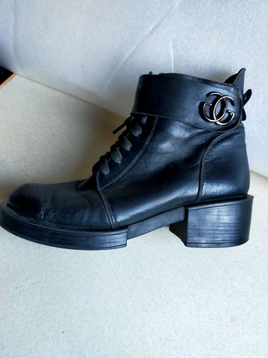Buty zimowe trzewiki kozaki trapery skórzane GG  39
