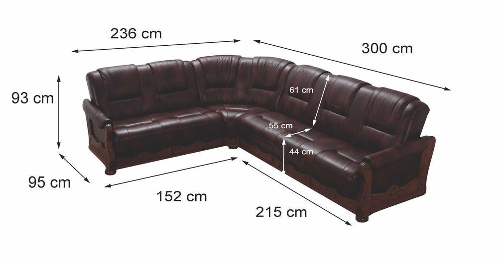 Narożnik ze skóry naturalnej 2R3 KOMFORT 100% skóra/dąb PRODUCENT