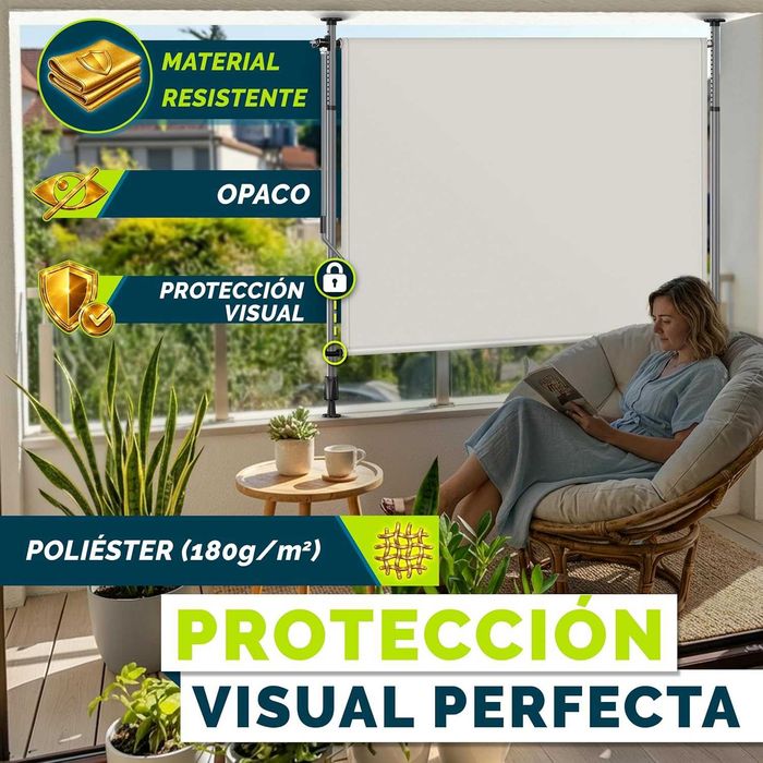 Toldo exterior vertical 200x310 bege instalação sem furos