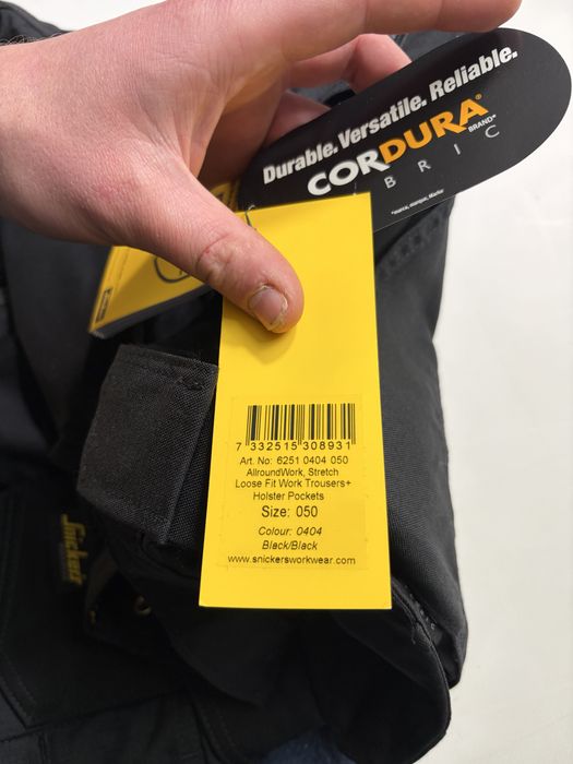 Робочі штани Snickers карго з кордурою, розмір 50, нові з біркою