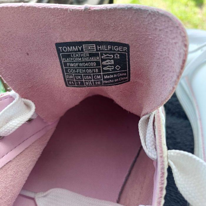 Buty TOMMY HILFINGER , białe trampki skórzane