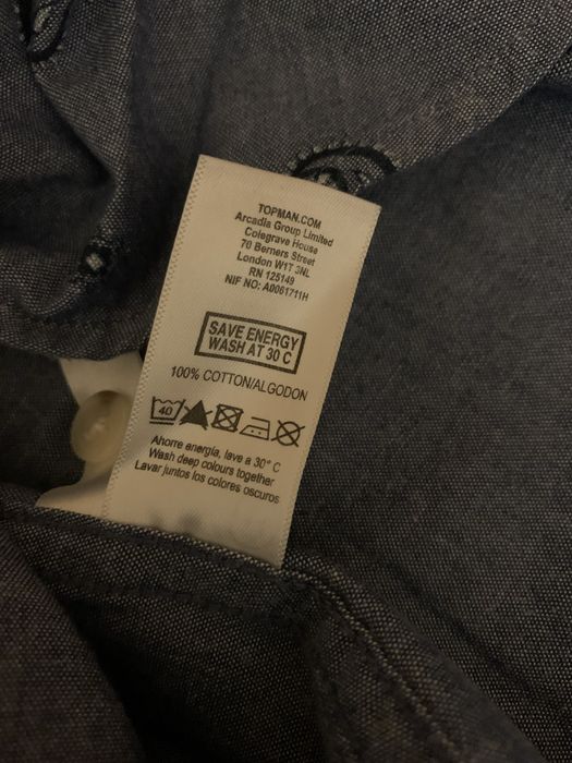 Niebieska koszula męska we wzorki 100% bawełna