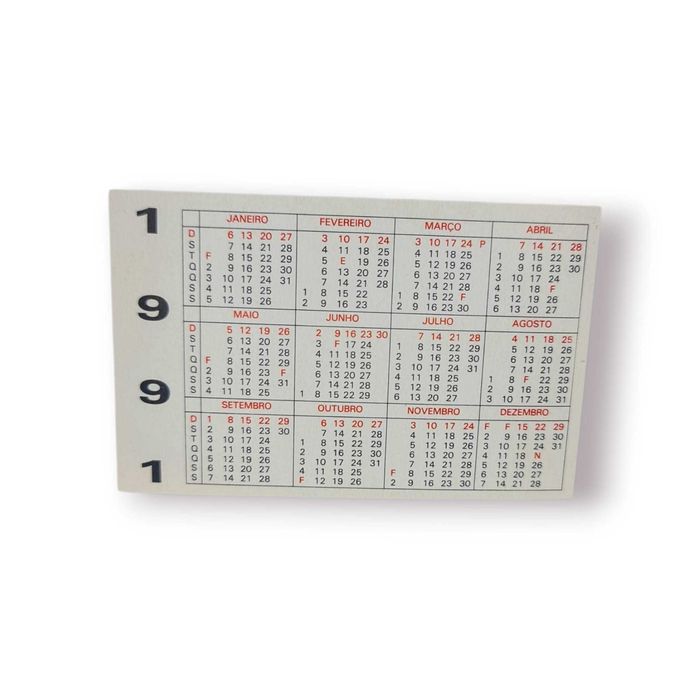 Calendário Bolso 1991 – Bombeiros Voluntários Favaios