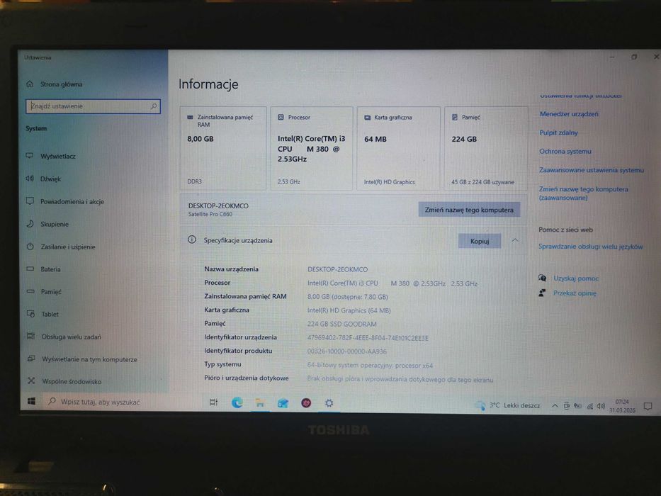 Toshiba satellite pro C660