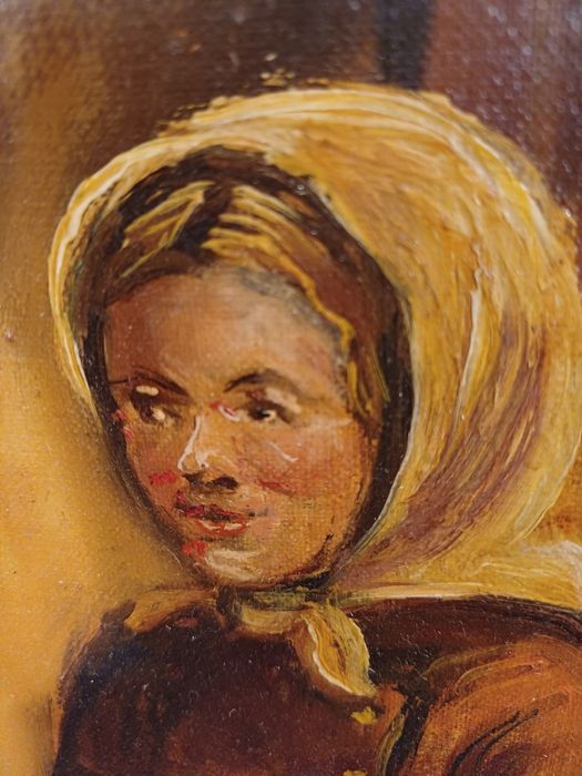 Stary obraz na płótnie sygnowany