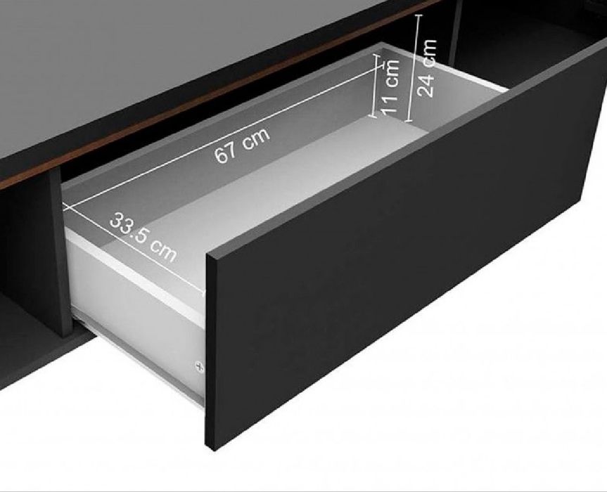 Móvel Tv Moviflor Preto/Nogueira