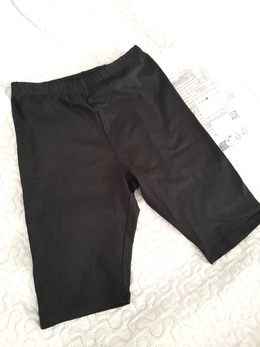 Calções de ciclista de algodão preto 13 14 anos