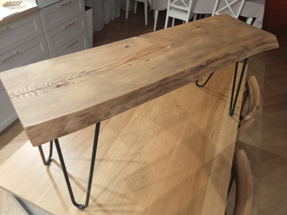 Stylowa dębowa ławka loft industrial wieszak