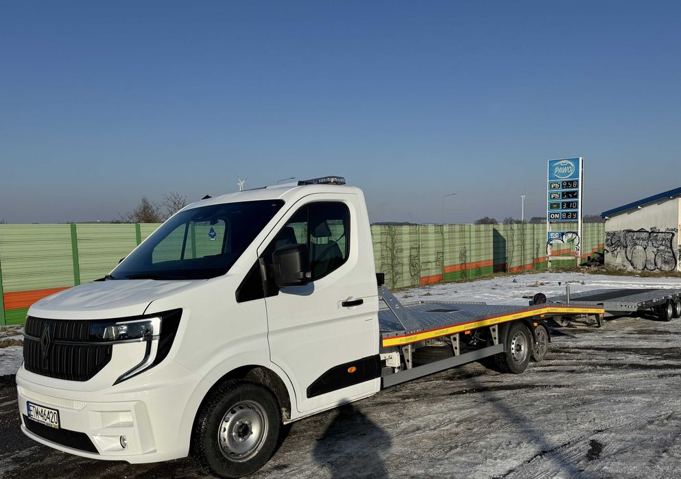 Wynajem autolaweta ładownośc 1950 kg PPP kat.B NOWY RENAULT MASTER