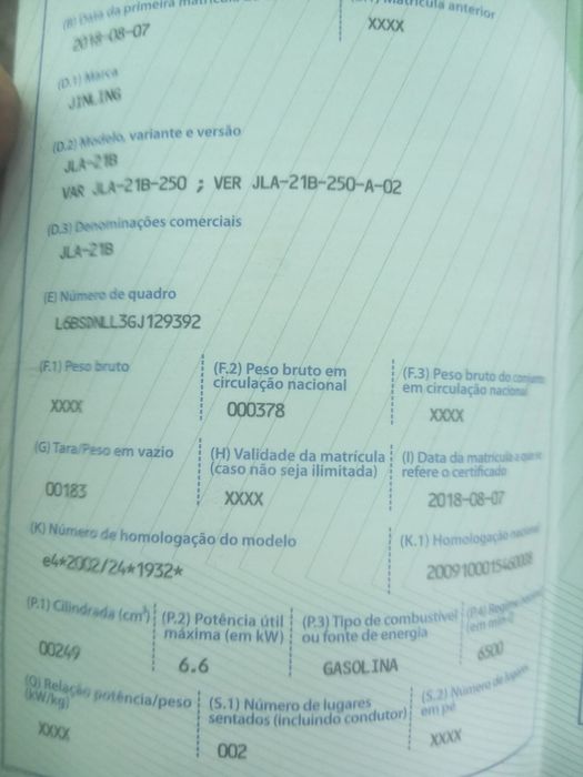 Jing ling 250 4 tempos