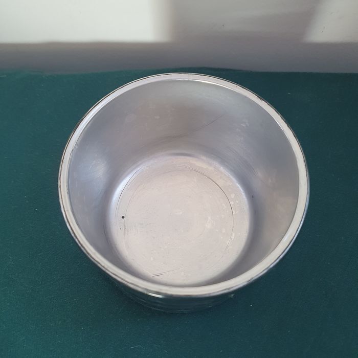 Szklany,srebrny świecznik