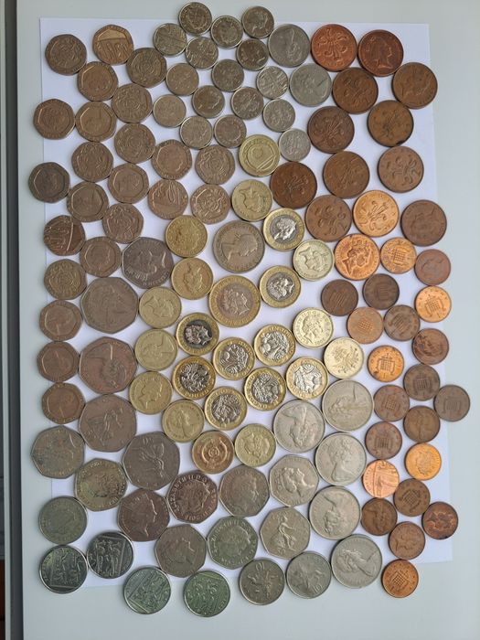 Lote de 125 moedas libra UK