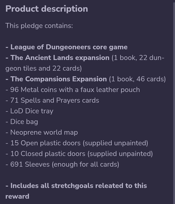 League of Dungeoneers - King Plegde:  Ancient Lands + False Prophet + Compansions Expansion