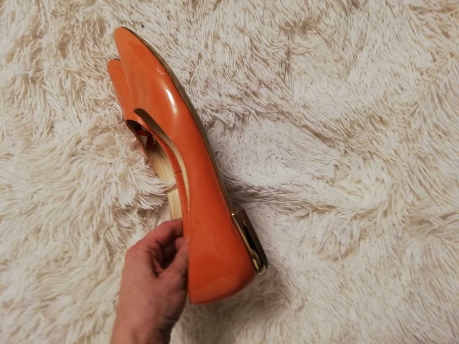 baleriny skórzane Högl 6 rozmiar 39 pomarańcz baleriny Högl 39