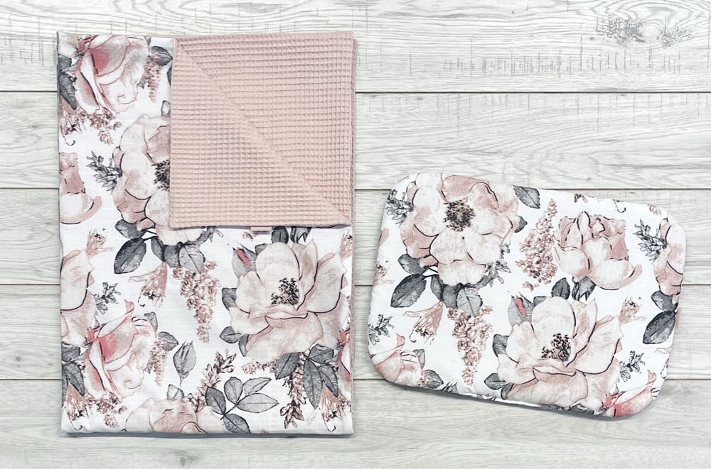 WYPRZEDAŻ Kocyk wafel 100x75 / komplet kocyk plus poduszka