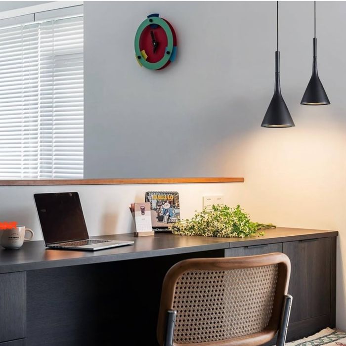 Nowoczesna Lampa Wisząca Metalowa Czarna Matowa