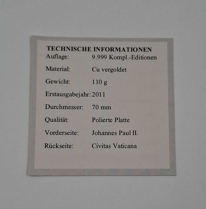 Medal numizmat Jan Paweł II w kapsule cert. / Nowy Lombard / TG