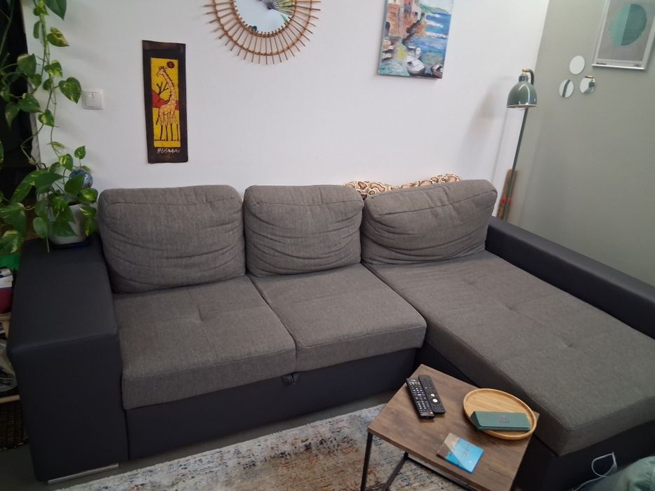 Sofa cama 3 lugares com chaise longue