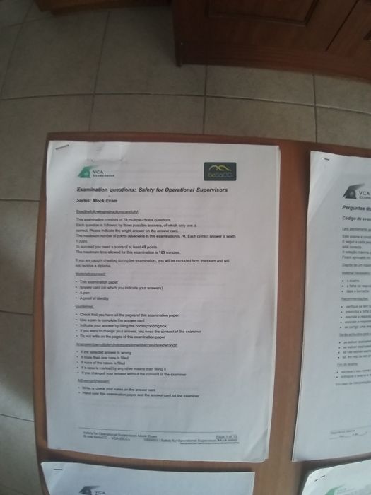 Passaporte de segurança Testes de VCA ,basico e supervisor tubistas