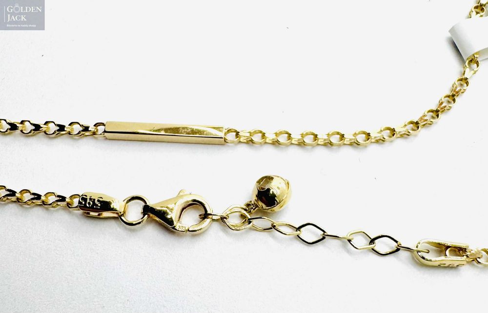 Złoty regulowany łańcuszek ciekawy splot pr. 585 dł. 50-55 cm 5,03 g