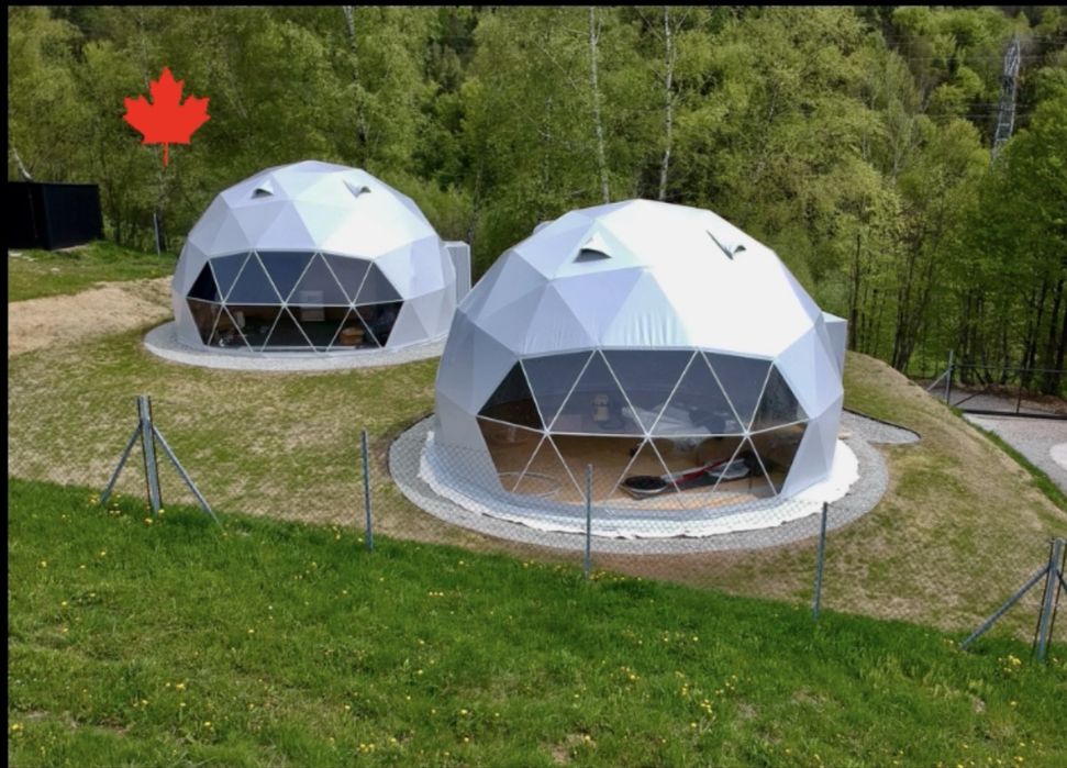 Namioty kopułowe glamping  z pełnym wyposażeniem