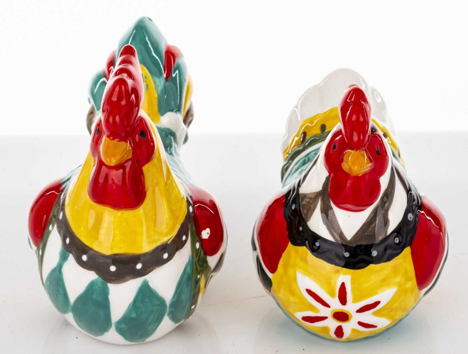 2 x Kura Ceramiczna Kolorowa – Dekoracyjne Figurki Wielkanocne Retro