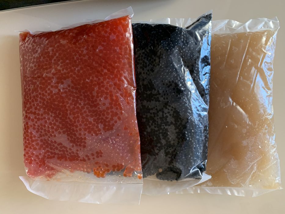 Красная иера, черная икра, икра щуки