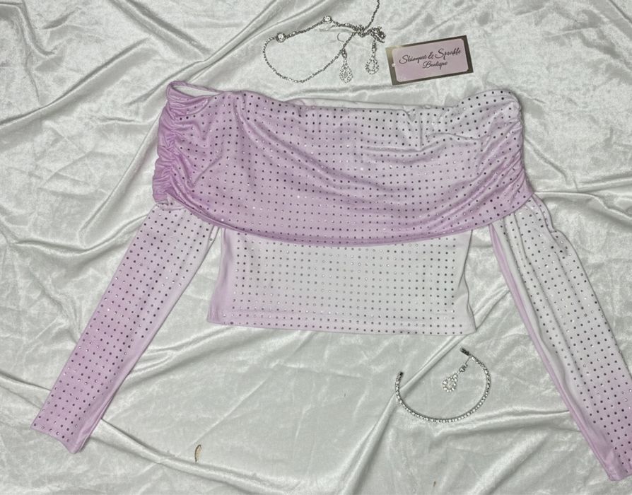 Топ зі стразами з довгим рукавом S від Shein