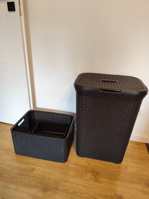 Kosz na pranie Curver + 2 pojemniki