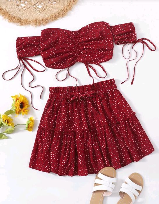 Strój dwuczęściowy letni czerwony