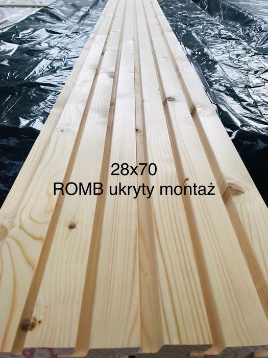 Deska Romb 28x70, elewacja, świerk skandynawski