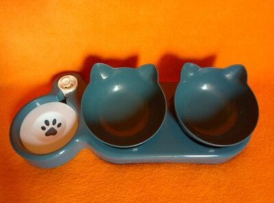 Подвійна підставка годівниця для котів