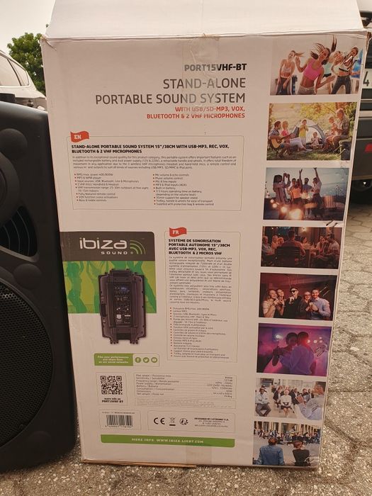 Coluna Som Ibiza 800W c/ bateria e trolei