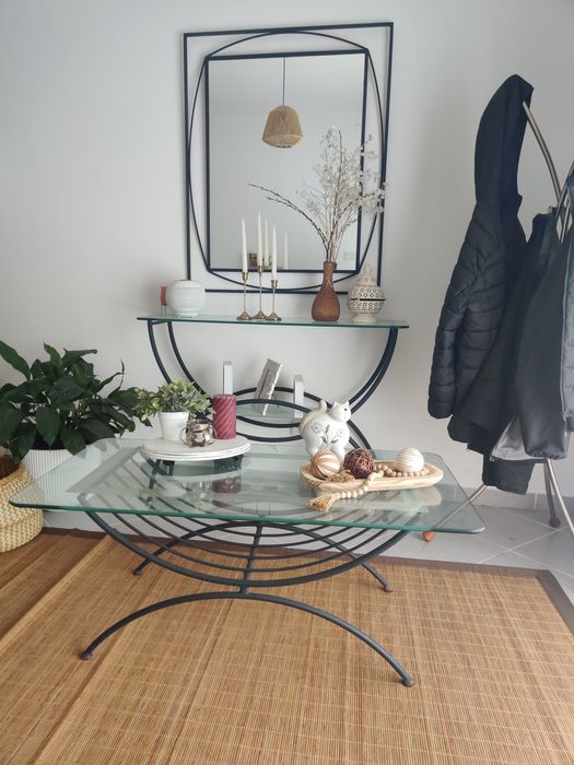 Mobiliario de Entrada metal e vidro